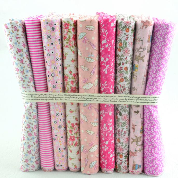 retales de algodón en color rosa para patchwork y costura
