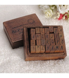 Alfabeto - Sellos de madera - 28 piezas