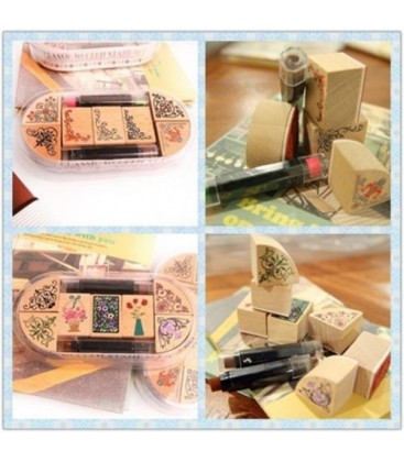 Kit de estampación - Caja con sellos y tintas