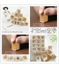 Lote Kawaii de 12 sellos de madera para Scrapbooking - Manualidades