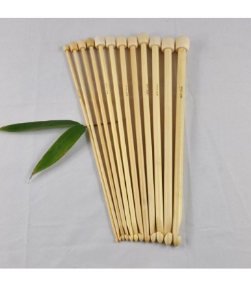 12 agujas de bambú de ganchillo tunecino