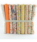 Lote Naranja - 9 telas para patchwork y costura - Retales de algodón