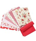 10 telas costura y patchwork - Serie roja - 45x45 cm